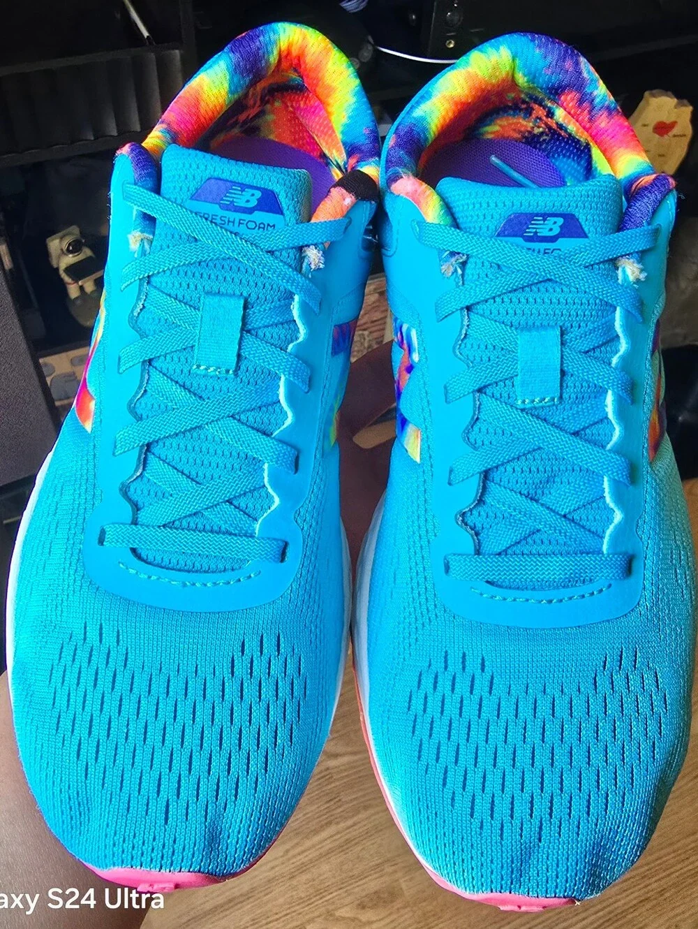 Sz 4 Big Kids BEW BALANCE FRESH FOAM ARISHI V2 'Bright Blue' Running Shoes